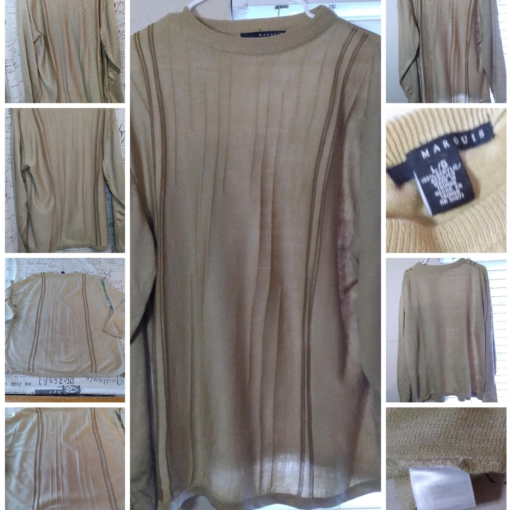 #37 Marquis Light Tan Crew Neck Sweater (Size L)